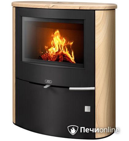 Печь-камин ABX Omaha, черная сталь, бразильский песчаник в Звенигороде